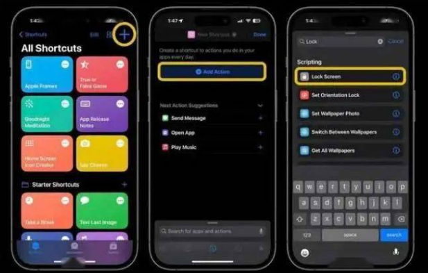 胶州苹果14锁屏维修店分享iPhone14升级iOS16.4后如何创建锁屏快捷方式 